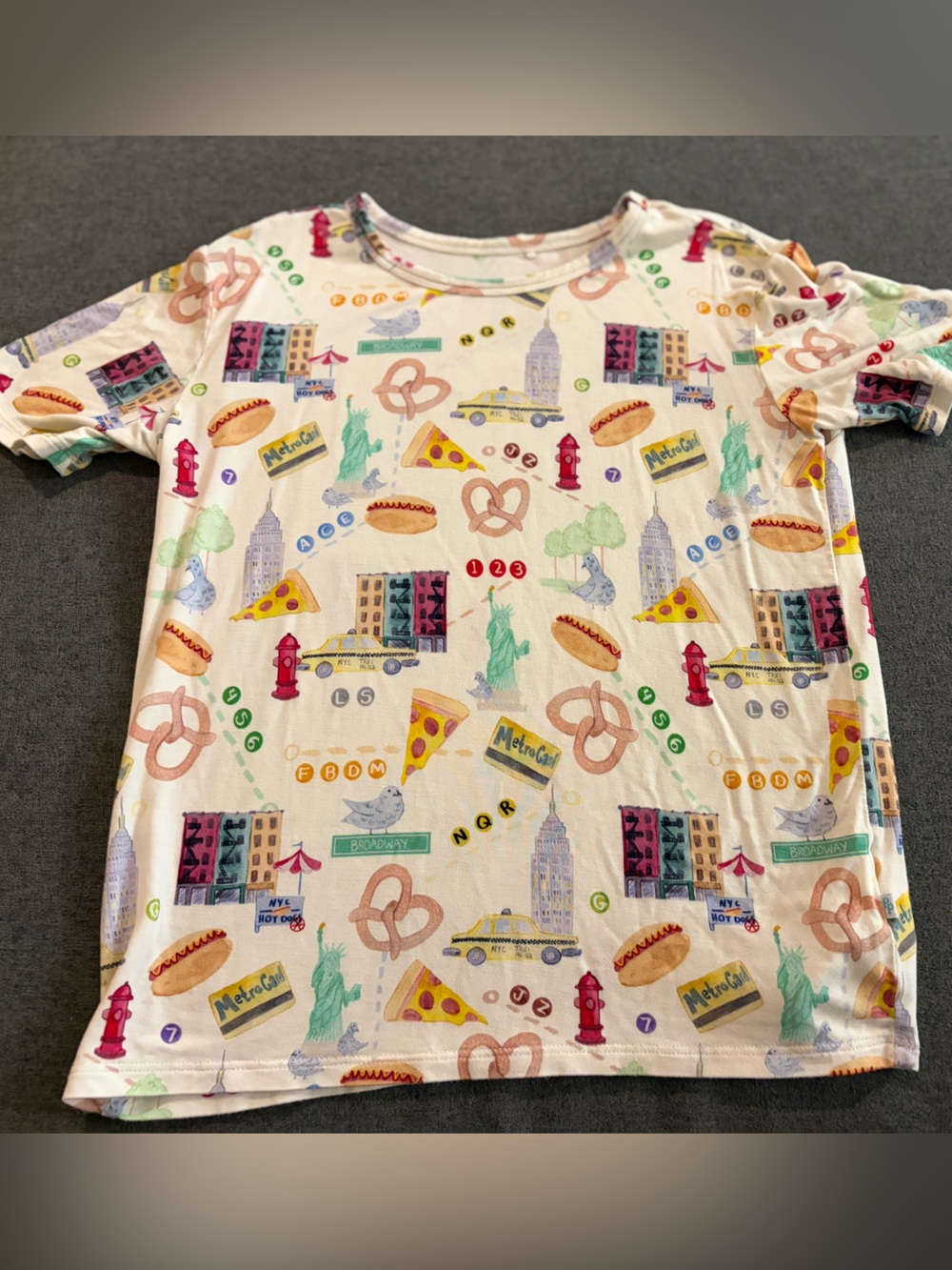 Posh Peanut Cream Tee with New York Print